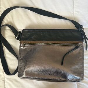 The Sak Multi Metallic Silver, Bronze and Black Crossbody Bag